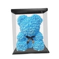 thumbnail image 4 of Oso de rosas con caja, adorable oso de flores preservadas, regalo artificial para bodas y fiestas. Azul, 4 of 9