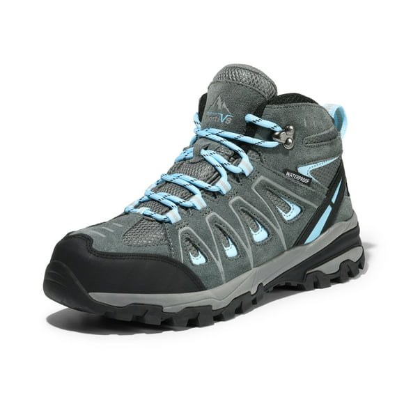 Botas de senderismo NORTIV 8 SNHB211W impermeables para mujer, talla 10, gris/azul