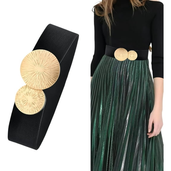 Wide Belts for Women Dresses: Stretchy Belt for Women, 2025 New Elastic Waist Belt, Fits Waist 27-32 Inch