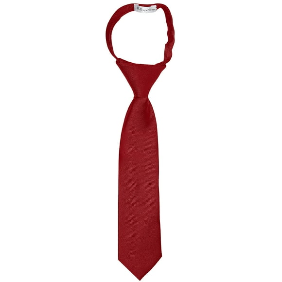 LUTHER PIKE SEATTLE Boys Tie - 14-inch, Adjustable Zipper Ties for Kids - Burgundy