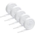thumbnail image 1 of Paquete de 5 pares de cordones planos, cordones blancos de 140 x 0,8 cm Cordones de poliéster duraderos Cordones de repuesto para zapatos deportivos botas zapatillas de deporte, 1 of 5