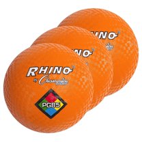 Champion Sports 8-1/2" Nylon/Rubber Playground Ball Orange Pack of 3 (CHSPG85OR-3)