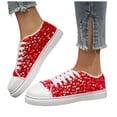 thumbnail image 6 of Women's Glitter Sparkly Sneakers Lace up Lightweight Comfortable Fashion Casual Walking Shoes, 6 of 7