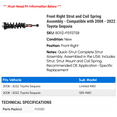 thumbnail image 2 of Front Right Strut and Coil Spring Assembly - Compatible with 2008 - 2022 Toyota Sequoia 2009 2010 2011 2012 2013 2014 2015 2016 2017 2018 2019 2020 2021, 2 of 2