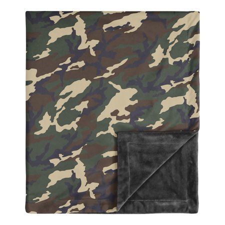 UPC: 0846480089216 | Woodland Camo Security Baby Blanket by Sweet Jojo Designs