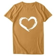 thumbnail image 4 of Aloohaidyvio Plus Size Tops,Women Short Sleeves Crewneck Heart-Shaped Print Casual Tops Blouse T-Shirt, 4 of 6