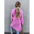 thumbnail image 4 of Women's Neck Cardigan Sweater Chunky Solid Casual Long Sweater Coat Open Front Knitwear Fashion Winter Coats, 4 of 13