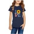 thumbnail image 3 of DAETIROS Toddler Girls Striped Shirt, Graphic Tee Crew Neck Short Sleeve Casual Vacation Girls Shirt Gray Size 1 T, 3 of 9