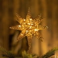 thumbnail image 2 of Hvmvliv Christmas Tree Toppers (9.8x11.8in) Christmas Tree Top Metal Five-Pointed Star With Light Decorations Christmas Tree Top Decoration Gold, 2 of 5