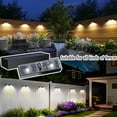 thumbnail image 4 of ROSHWEY 6PCS Solar Lights for Fence, Solar Fence Lights Outdoor Waterproof, Solar Deck Lights for Outside Yard Railing Step Patio Stair and Wall, Cool Light, 4 of 6