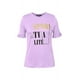 thumbnail image 2 of Blusa Danila André Badi violeta Mediana escote redondo mangas cortas con olanes decorativos estampado frontal 27-2139, 2 of 5