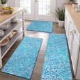 thumbnail image 2 of Blue White Tie Dye Textured Pattern Kitchen Rugs Sets Of 3,Kitchen Runner Rugs Non Skid Washable,Decorative Kitchen Floor Mats for Kitchen,Sink,Laundry,17"x30"+ 17"x47" + 17"x59", 2 of 6