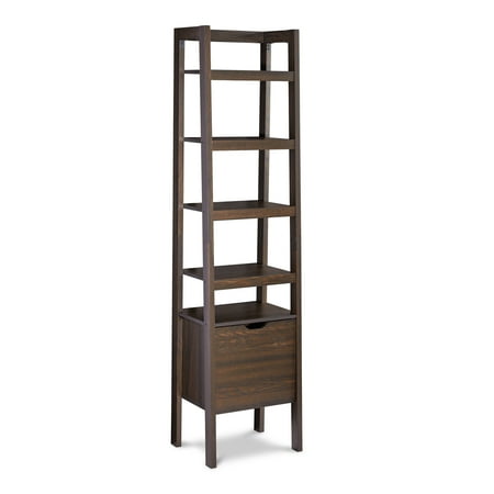 Better Homes & Gardens Bristol 18" Leaning Wall Storage Audio Tower, Dark Oak, 72"