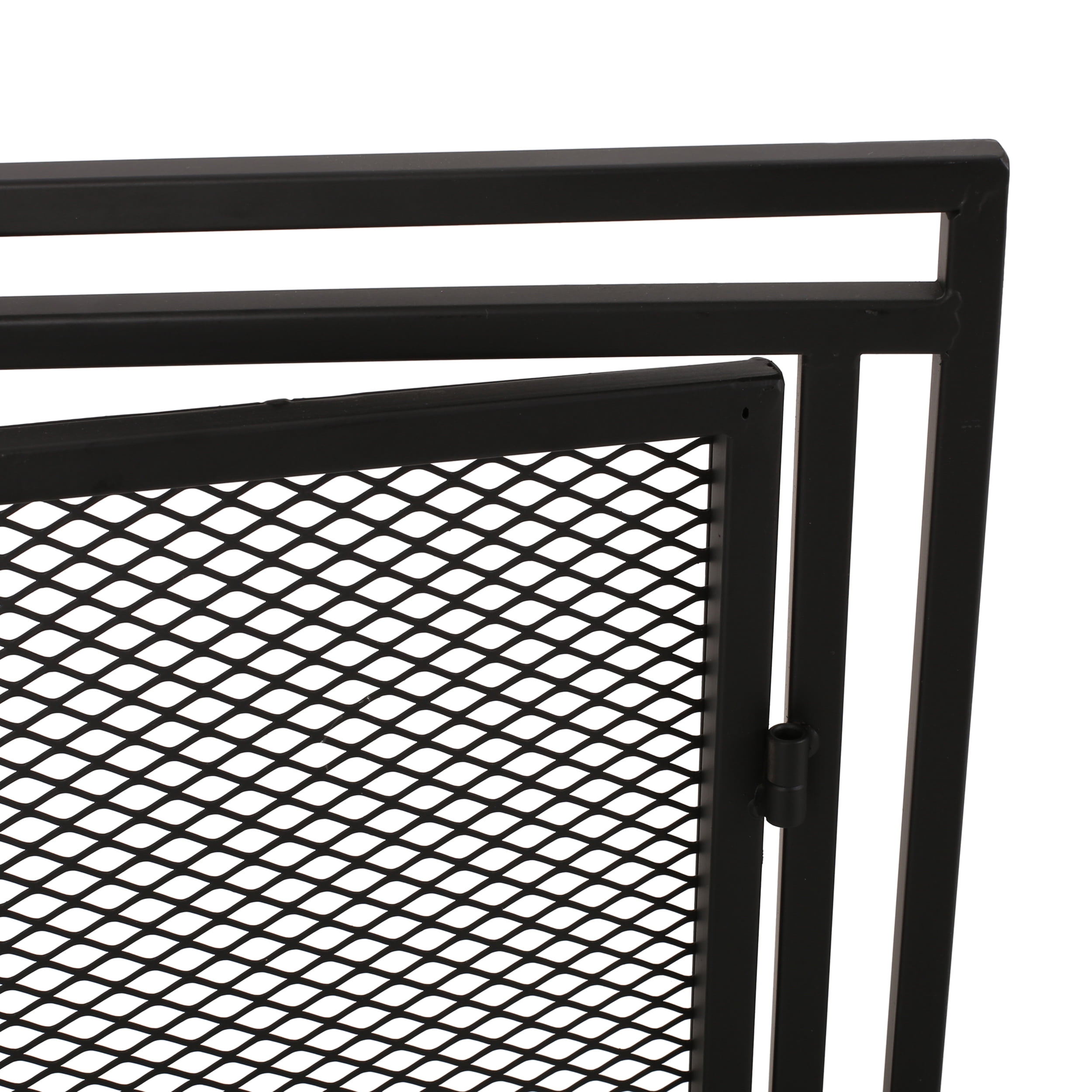 Noble House Cartwright Iron Fireplace Screen, Matte Black