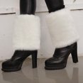 thumbnail image 4 of 2Pack Fashion Womens Faux Fur Leg Warmer Invierno Botas De Tacón Alto Cuff Cover Sunnimix Calentador de piernas de piel sintética, 4 of 5