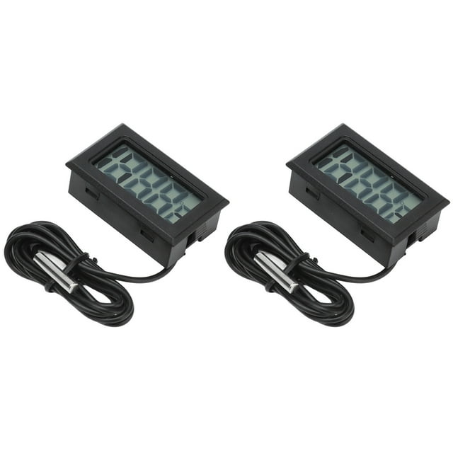 2Pcs Electronic 2s Refresh Measuring Range Large Screen Display Underwater Detection Widely with 1M Probe Suitable for General Temperature