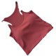 thumbnail image 2 of Camiseta sin mangas para mujer, camisola recortada acolchada multifunción a la moda de Color sólido, Top para verano, rojo parduzco, talla libre, 2 of 5