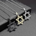 thumbnail image 5 of Colgante de estrella de David de Mogan de moda, cadena de aleación de alta calidad judía israelí, collar de estrella de David para hombres, joyería Kb--A7685-Oro-Código de producto 57009 A9215-Plata, 5 of 5