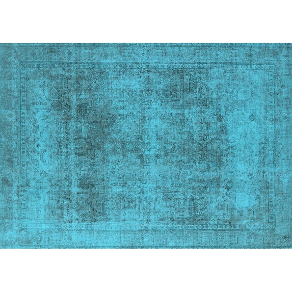 Ahgly Company Indoor Rectangle Oriental Light Blue Industrial Area Rugs, 8' x 10'