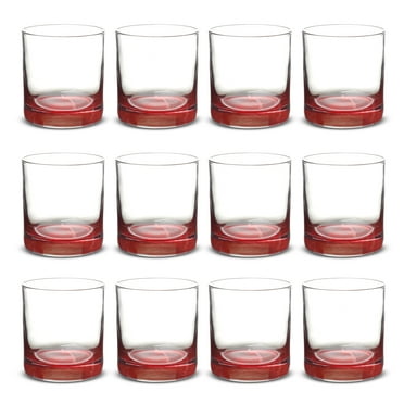 Lexington Rocks Whiskey Glass 10.5 oz, Set of 12, Bulk Pack - Perfect for Scotch, Bourbon, Whiskey, Cocktail - Red