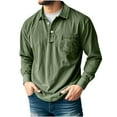 thumbnail image 2 of RKSTN Long Sleeve Shirts for Men Oversized Button Down Collar Classic Golf Shirt Mens Solid Single Pocket Soft Versatile Casual Polos T Shirt Top for Everyday Outing Office Looks Weekend Activities, 2 of 6