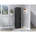 thumbnail image 2 of Depot E-Shop Haora Bar Cabinet With 2 Doors, Tray, Glass Rack, 7 Wine Cubbies, And 2 Inner Shelves, Black, 2 of 5