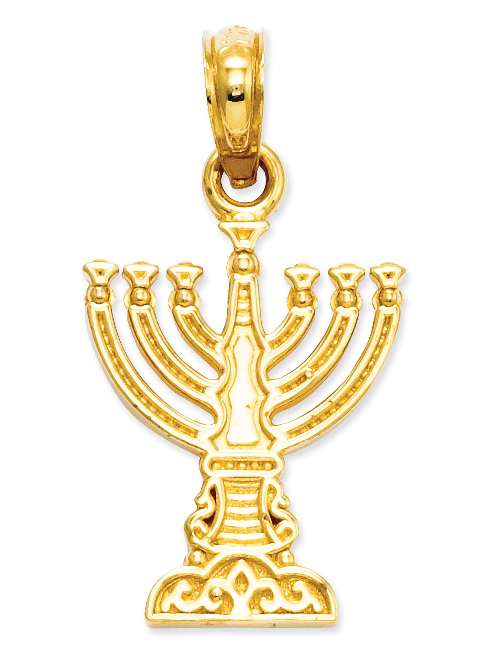 Jewelrypot 14k Yellow Gold Polished Menorah Pendant