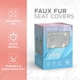 thumbnail image 2 of Carbella Gray Faux Fur Front Seat Covers for Cars Trucks SUV, Soft Faux Sheepskin Car Seat Covers for Front Seats, 2 of 8