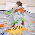thumbnail image 4 of Dinosaur Blanket for Boys Girls, Flannel Kids Throw Blanket, Ultra Soft Dinosaur Gift Blanket is Suitable for Couch, Sofa, Bed, Camping, Travel All Seasons（ch,Grey） Grey, 4 of 7