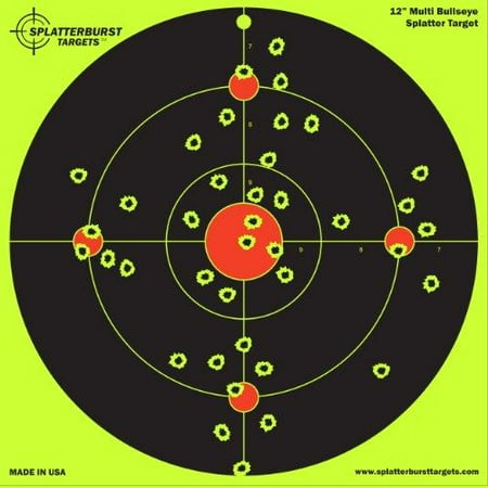 10 Pack - 12 inch Multi Bullseye - Splatterburst Shooting Targets -  (Best 12 Gauge For Skeet Shooting)