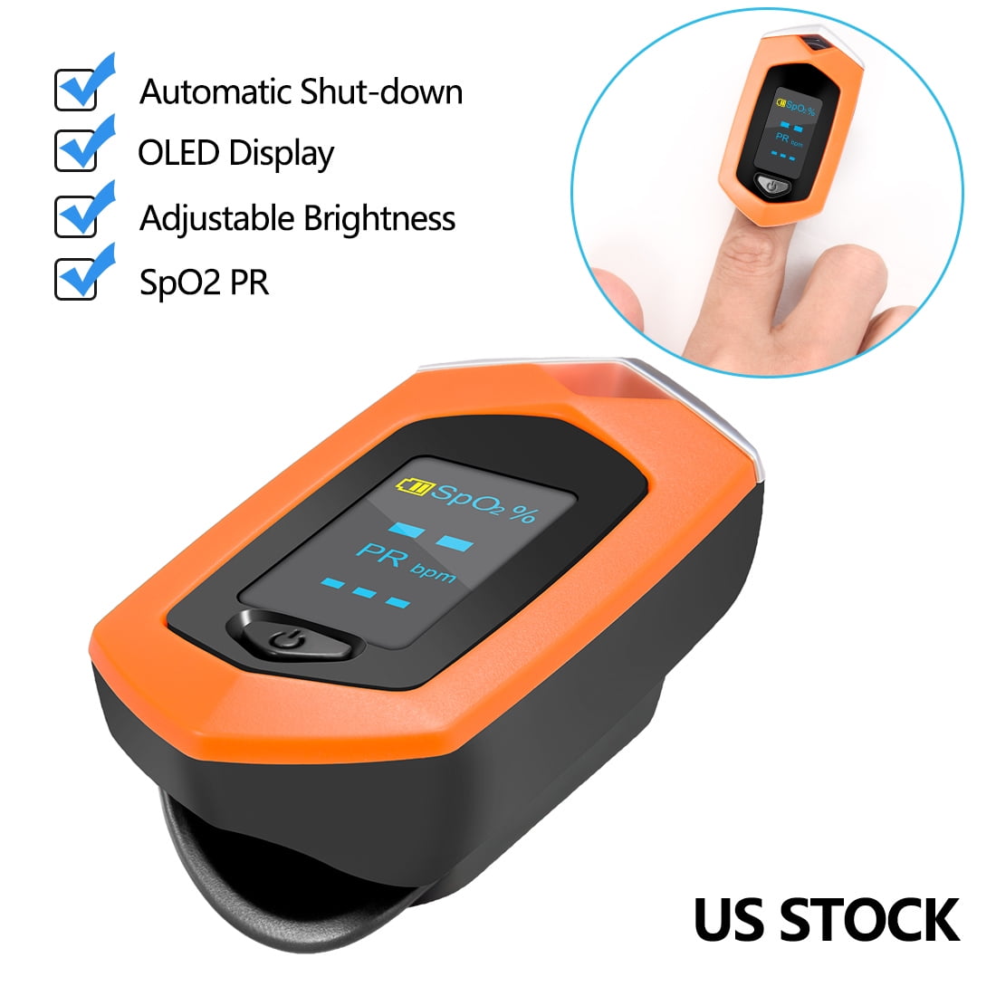 LUXMO Fingertip Pulse Oximeter, Blood Oxygen Saturation ...