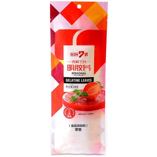 Gelatin Leaves, 50g Large Sheets Leaf Gelatin for Baking of Halal