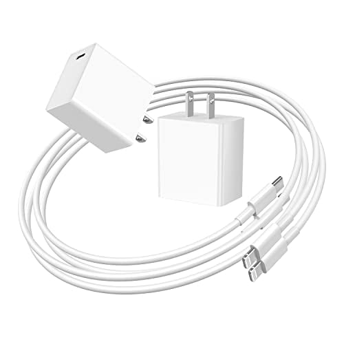 2Pack 20W PD USB C Wall Charger Power Adapter with 2 Pack 10FT Extra Long USB C to Lightning Fast Charging Data Sync Cable for iPhone 13 12 11 XS XR X 8 iPad Apple MFi Certified iPhone Fast Charger 