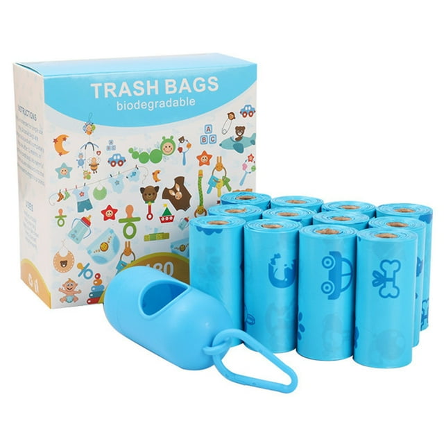 Sacs Compostables Rouleau 12/16 EPI+HDPE Dégradables et Sacs pour Déchets Alimentaires avec Distributeur pour Cuisine et Maison