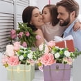 thumbnail image 2 of Paper Flower Bags for Bouquets, Flower Boxes for Arrangements, Paper Flower Gift Bags with Handles Florist Supplies for Weddings Mother's Day, 2 of 7