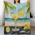thumbnail image 4 of Blanket A Margarita Drink on The Beach with Palm Trees Soft Throw Blanket Independence Memorial Day Throw Blankets Flannel Blanket for Couch Sofa Bed for Adults Kids Boys Teens Gift for Adults 40"x50", 4 of 5
