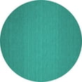 thumbnail image 1 of Ahgly Company Machine Washable Indoor Round Abstract Turquoise Blue Contemporary Area Rugs, 4' Round, 1 of 4