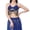 Dark Blue, variant on Women's Sequin Belly Dance Halter Bra Top, Gold Faux Coin Drapes Adjustable Tie Back Bandage Performance Costume with Chest Pad,Yellow,Free Size
