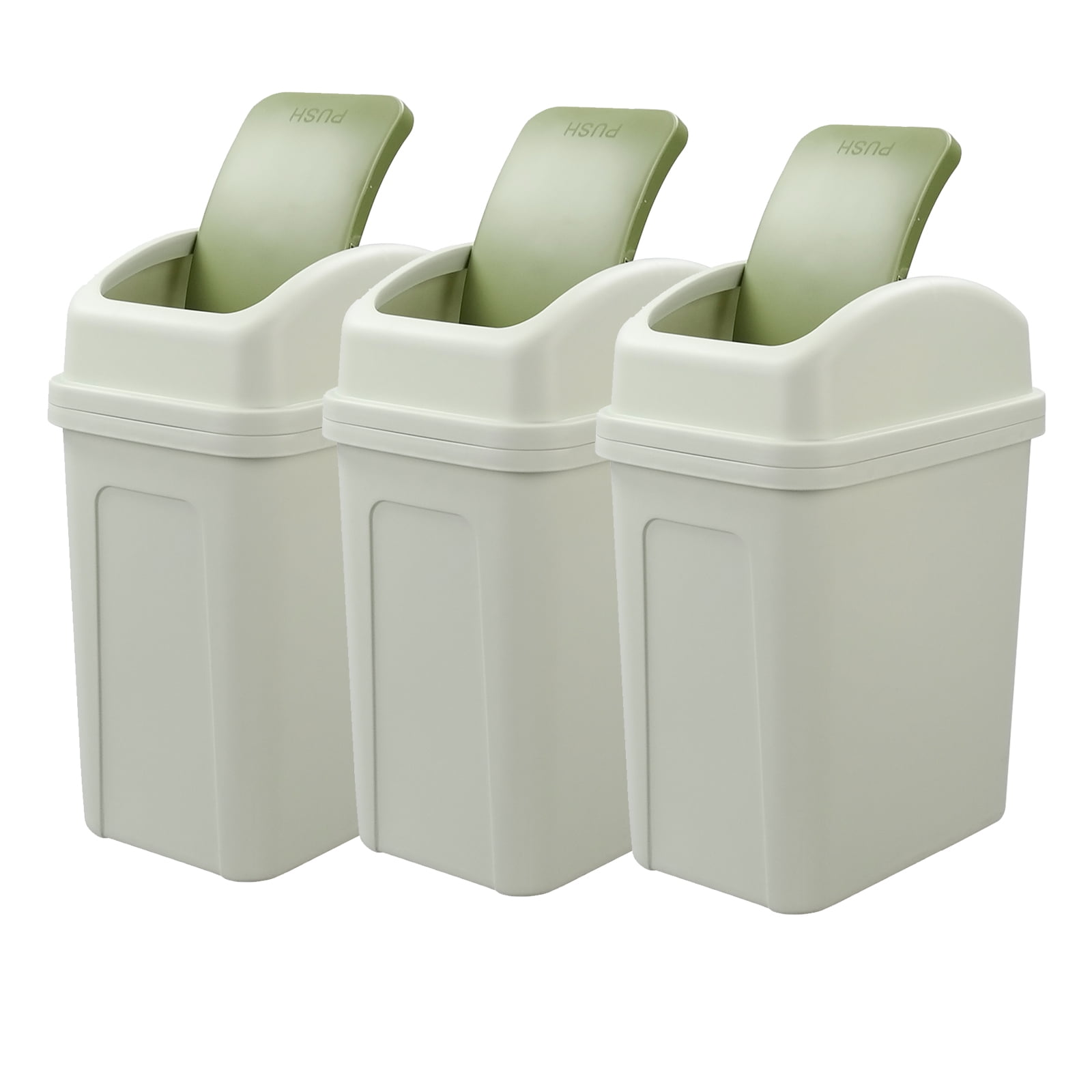Idomy 3Pack 4.5 Gallon Plastic SwingTop Garbage Can, Trash Can with