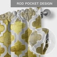 thumbnail image 6 of Yellow Morocco Farmhouse Short Window Curtain Valances, Retro Grey Foil Painting Grunge Tribal Rod Pocket Kitchen Valances for Living Room Bedroom Bathroom Cafe 42" x 12", 6 of 8