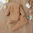 thumbnail image 5 of RUTAYY Children Boys Girls Clothing Sets Fsll Winter Warm Long Sleeve Solid Color Romper Pants 2-Pack Soft Comfy Daily Wear Versatile Vacation Outfit Sets, 5 of 9