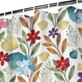 thumbnail image 3 of Pioneer Flower Floral Print Pattern Shower Curtain 84"x72" ,Bathroom Decorative Shower Curtains Set with 12 Hooks,Modern Waterproof Washable Shower Curtain, 3 of 6