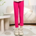 thumbnail image 2 of Zshosam Fleece Leggings Girls Girls Fleece Leggings Thick Warm Stretch Tights Kids Fall Winter Soft Fleece Lined Pants Size 4T 5T,(Hot Pink 4-5 Years), 2 of 5