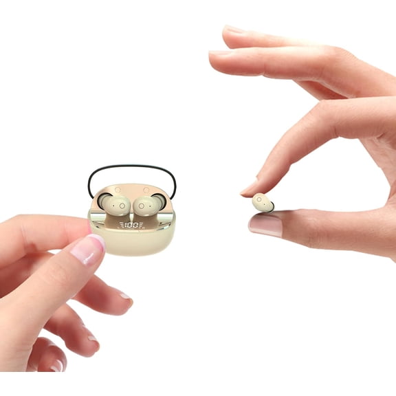 T10 Mini Invisible Wireless Bluetooth Earbuds for Small Ears, Skin Color, 24Hrs Battery Life, IPX5 Water Resistant, 5.4 Bluetooth, 10m Range, In Ear, Dynamic Driver, Round Earpiece
