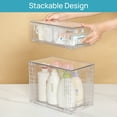thumbnail image 4 of Sindcom 4 Pack Large Clear stackable storage drawers, Acrylic cosmetic and makeup organizer, Bathroom under sink organizers and storage, Plastic Bins for Kitchen , Pantry, Medicine, 2High+2Small, 4 of 11