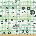thumbnail image 2 of Ambesonne Cartoon Fabric by the Yard Upholstery, Traffic Cars Beep Driving, 10 Yards, Dark Grey and Pale Green, 2 of 5