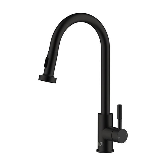 Elegant Lighting Sem Single Handle Pull Down Sprayer Kitchen Faucet In Matte Black