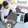 thumbnail image 6 of Gray Desk Pad Mat,Large Mouse pad,PU Leather Waterproof Non Slip Desktop Mat  ONLVAN, 6 of 8