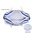 thumbnail image 2 of Sac de Plage de Grande Capacité, Poignée en Corde de Coton, Sac à Main en Toile Rayée Bleue, Y Compris Poche Intérieure, 2 of 3