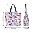 thumbnail image 6 of Butterflies Women's Tote Bags Reusable Grocery Shopping Bag Foldable for Beach Gym Work Daily Carry All, 6 of 6